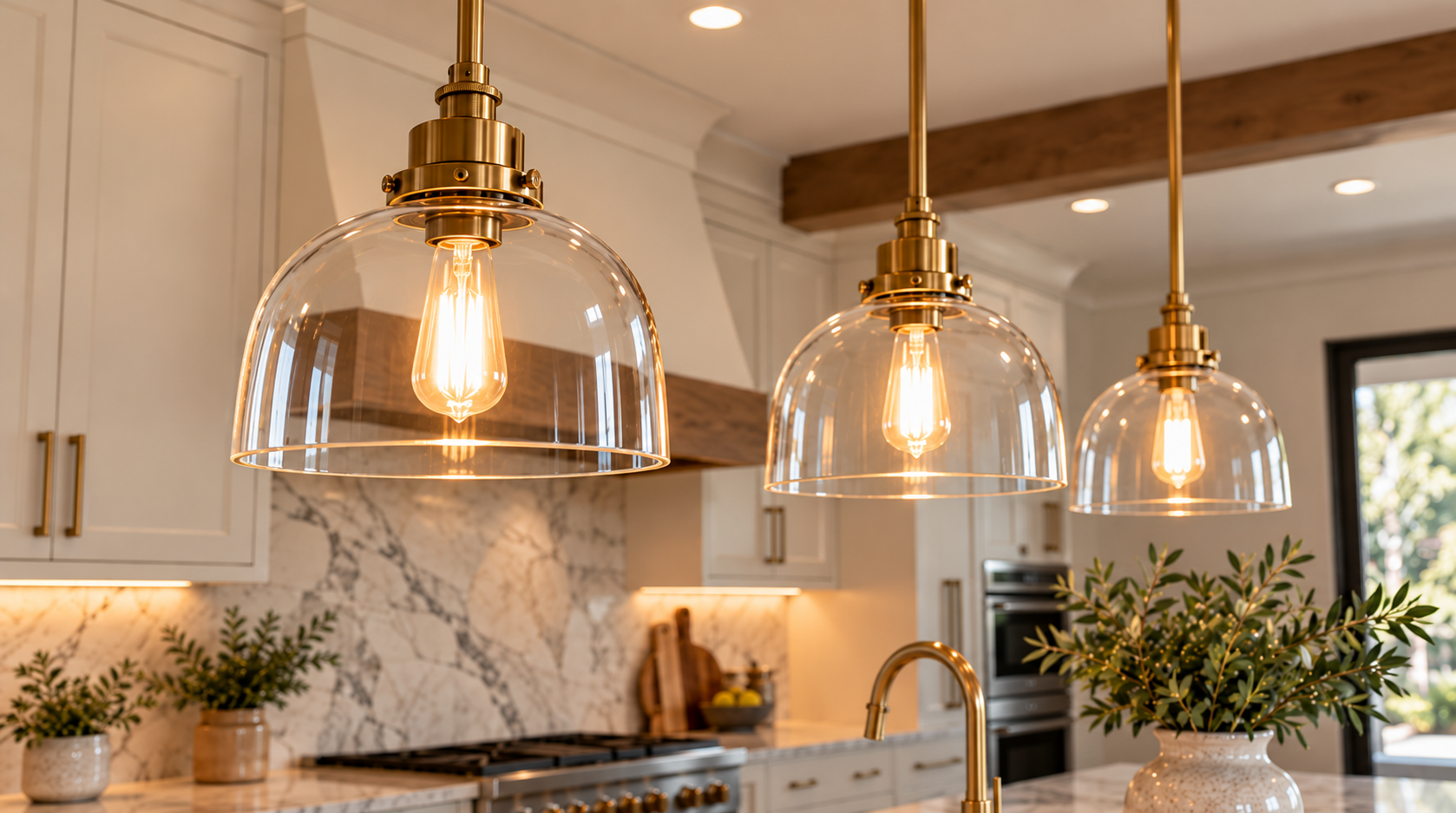 Kitchen lighting remodel with pendant lights, recessed can lighting, under-cabinet lighting, and custom kitchen design in Portland, Oregon